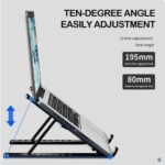 EAGEAT 10 Speed Adjustable Laptop Stand+phone Stand - Image 3